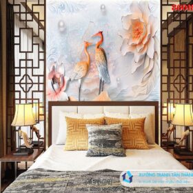 Tranh PVC Tráng Gương Phòng Ngủ