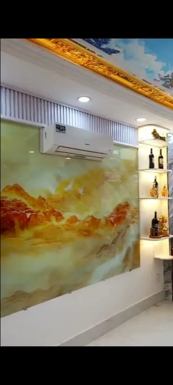 Công trình thi công tranh PVC vân đá tráng gương thực tế tại Đông Nam Bộ — Xưởng Tân Thành mẫu 60 Công trình thi công tranh PVC vân đá tráng gương thực tế tại Đông Nam Bộ — Xưởng Tân Thành mẫu 60