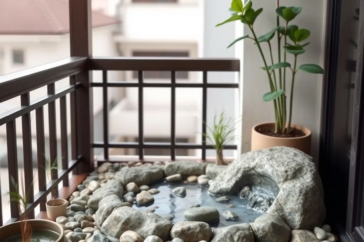 Tiểu cảnh nhỏ cho ban công Tiểu cảnh nhỏ tạo điểm nhấn cho ban công
