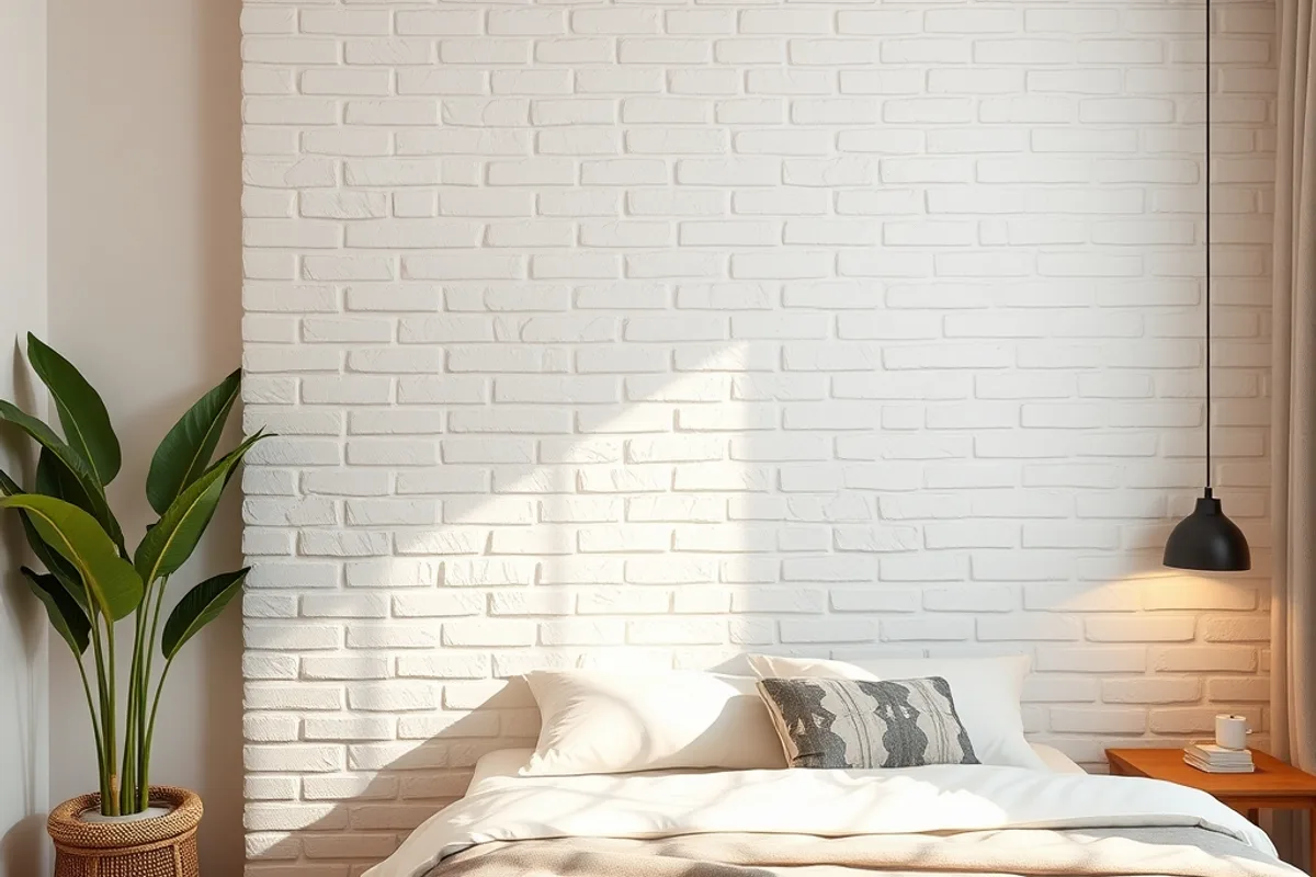 Xốp dán tường 3D giả gạch Xốp dán tường 3D giả gạch trắng trang trí phòng ngủ tự làm chi phí thấp
