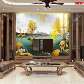 Tranh Tráng Gương Hiện Đại mẫu Nổi Bật TGHD-039 - Xưởng Tranh Tân Thành