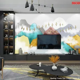 Tranh Tráng Gương Hiện Đại mẫu Nổi Bật TGHD-063 - Xưởng Tranh Tân Thành