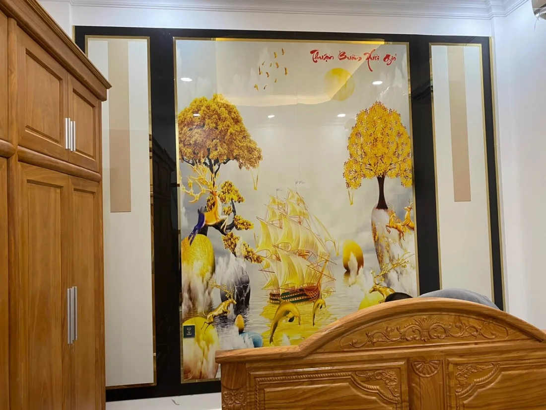 Tranh tráng gương phong thủy thuận buồm xuôi gió cây vàng tài lộc Tranh tráng gương phong thủy thuận buồm xuôi gió cây vàng tài lộc