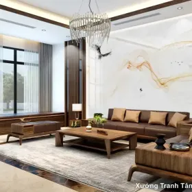 Tranh Vân Đá Phòng Khách mẫu Ấn Tượng VDPK-052 - Xưởng Tranh Tân Thành