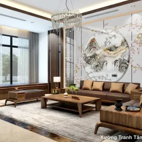 Tranh Vân Đá Phòng Khách mẫu Hiện Đại VDPK-069 - Xưởng Tranh Tân Thành