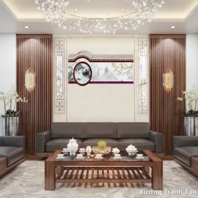 Tranh Vân Đá Phòng Khách mẫu Sang Trọng VDPK-073 - Xưởng Tranh Tân Thành