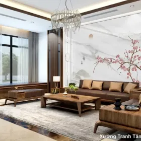 Tranh Vân Đá Phòng Khách mẫu Hiện Đại VDPK-085 - Xưởng Tranh Tân Thành