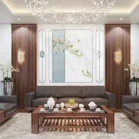 Tranh Vân Đá Phòng Khách mẫu Đẳng Cấp VDPK-096 - Xưởng Tranh Tân Thành
