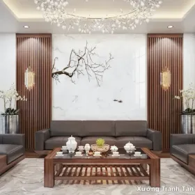 Tranh Vân Đá Phòng Khách mẫu Ấn Tượng VDPK-100 - Xưởng Tranh Tân Thành