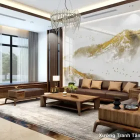 Tranh Vân Đá Phòng Khách mẫu Ấn Tượng VDPK-116 - Xưởng Tranh Tân Thành