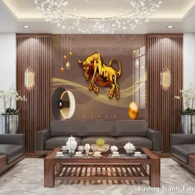 Tranh Vân Đá Phòng Khách mẫu Hiện Đại VDPK-117 - Xưởng Tranh Tân Thành