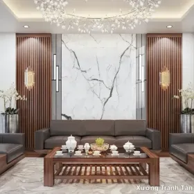 Tranh Vân Đá Phòng Khách mẫu Đẳng Cấp VDPK-168 - Xưởng Tranh Tân Thành