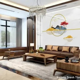 Tranh Vân Đá Phòng Khách mẫu Đẳng Cấp VDPK-184 - Xưởng Tranh Tân Thành