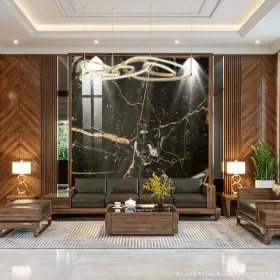 Tranh Vân Đá Phong Thủy Màu Đen mẫu Hiện Đại PTD-119 - Xưởng Tranh Tân Thành