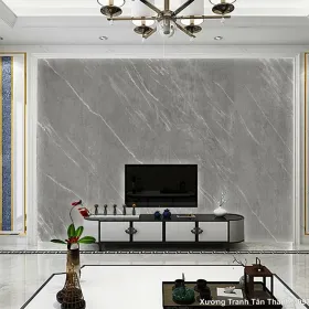 Tranh Vân Đá Phong Thủy Xám Ghi mẫu Tinh Tế PTG-012 - Xưởng Tranh Tân Thành
