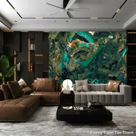 Tranh Vân Đá Xuyên Sáng Sau Sofa mẫu Nổi Bật XSS-005 - Xưởng Tranh Tân Thành