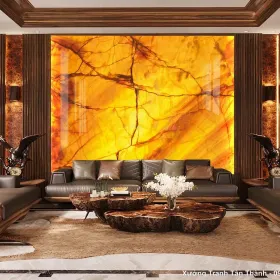 Tranh Vân Đá Xuyên Sáng Sau Sofa mẫu Lung Linh XSS-021 - Xưởng Tranh Tân Thành