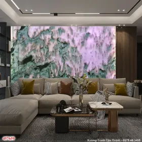 Tranh Vân Đá Xuyên Sáng Sau Sofa mẫu Huyền Ảo XSS-028 - Xưởng Tranh Tân Thành