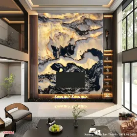 Tranh Vân Đá Xuyên Sáng Tường Tivi mẫu Huyền Ảo XST-003 - Xưởng Tranh Tân Thành