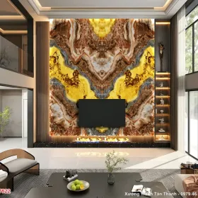 Tranh Vân Đá Xuyên Sáng Tường Tivi mẫu Nổi Bật XST-025 - Xưởng Tranh Tân Thành